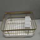 Dish Drying Rack for Kitchen Counter - Space-Saving Gold Dish Rack with Drip Tray & Cutlery Holder, Carbon Steel Removable Dish Drainer Rack