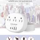 European Travel Plug Adapter with USB C, Multi Country Outlet Adapter with 3 AC Outlets and 4 USB Ports, Type C Plug Adapter for US to Most of Europe Iceland Spain Italy France Germany etc