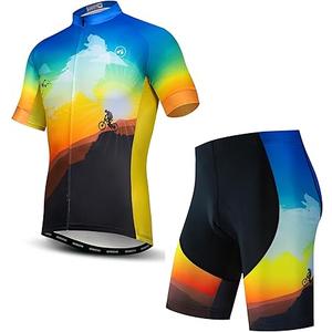 Men's Cycling Jersey Sets Gel Pad Summer Bike Clothing Suit Breathable Bike Clothes, Size XL