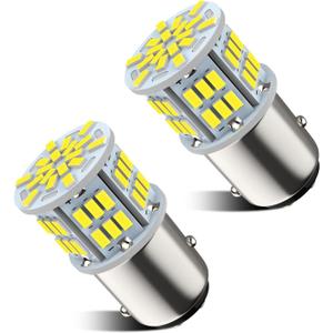 Safego 1157 BAY15D LED Bulb 2 PCS 6000K 5W Car Reverse Rear Turn Signal Parking Light 54SMD 3014 P21W White Lamp 12V Non-canbus