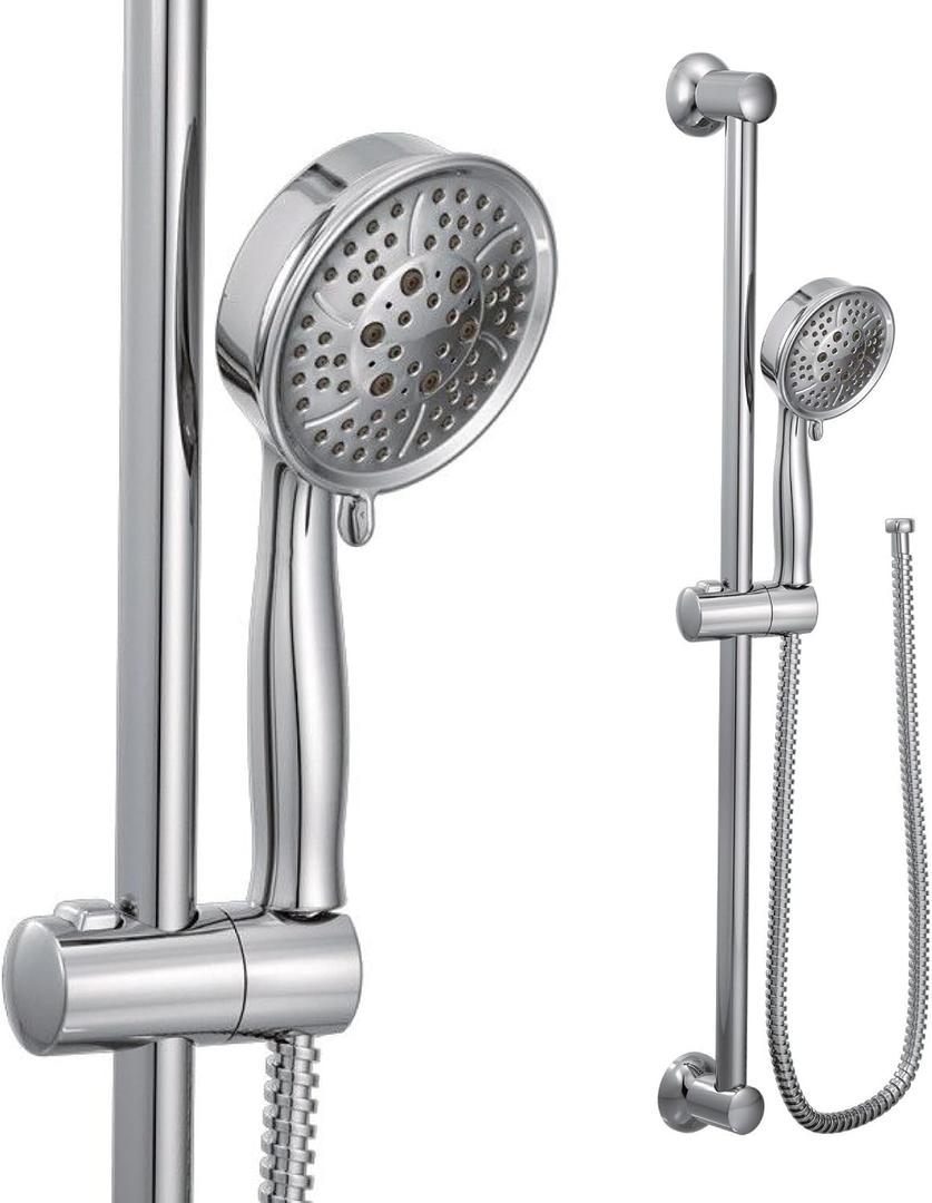 Moen Eco-Performance Chrome Four-Function Removable Handheld Showerhead with 69-Inch-Long Hose and Wall-Mounted Slide Bar, 3667EP