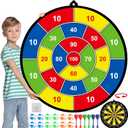 Large Dart Board for Kids, Kids Double-Sided Dart Board with Sticky Balls and Darts, Indoor/Outdoor Sport Fun Party Play Game Toys, Gifts for 3 4 5 6 7 8 9 10 11 12 Year Old Boys Girls