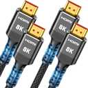 Highwings 8K HDMI 2.1 Cable 2-Pack 10FT, Slim Ultra High Speed HDMI Braided Cord-48Gbps,4K@120Hz 8K@60Hz, HDCP 2.2&2.3, Dynamic HDR,eARC,DTS:X,RTX 3090,Compatible with Roku TV/HDTV/PS5/Blu-ray