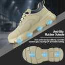 Steel Toe Shoes for Men Women Slip Resistant Lightweight Steel Toe Boots Puncture Proof Indestructible Comfortable Safety Steel Toe Shock Absorption Work Shoes 9.5 Women/8 Men