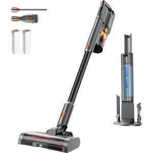 uwant V500 Cordless Vacuum Cleaner with Auto Empty&Auto Dust Scrap System, 7-Layer HEPA Filtration, Anti-Tangle Brush, Stick Vacuum for Pet Hair, Hard Floors, CarpetGrey