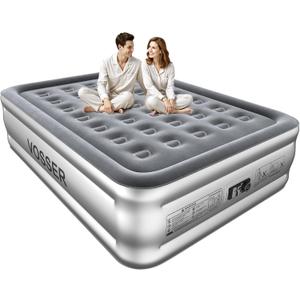 Air Mattress Queen with Built in Pump,Blow Up Mattress in 3 Mins,18'' Raised Self Inflatable Mattress,Portable Airbed for Home,Floor&Travel,Queen Size Air Matress for Adults,660LB Max,Silver