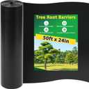 West Bay 50ft x 24in x 60mil Tree Root Barrier, Heavy-Duty Bamboo Root Barrier Weed Blocker for Landscape Tree Ring Edging Garden Borders Driveway and Sidewalk Protection Roads