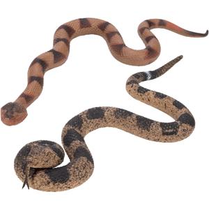 2Pcs Realistic Fake Snakes for Garden, Keep Birds & Squirrels Away, Lifelike Snake Toy, Rattlesnake Prank Prop for Halloween, Outdoor Yard Decorations