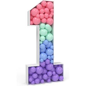 Marquee Numbers 3 Feet Tall 1 Mosaic Numbers for Balloons Mosaic Balloon Frame Pre-Cut Foam Board for Christmas Baby Shower Engagement Wedding Birthday Bachelorette Party Decorations Backdrop Decor