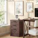 VASAGLE File Cabinet, Filing Cabinet with 3 Drawers, Printer Stand, Fit A4, Letter Size, Hanging File Folders, Modern Farmhouse Style, for Home Office, Maroon Brown UOFC054K02