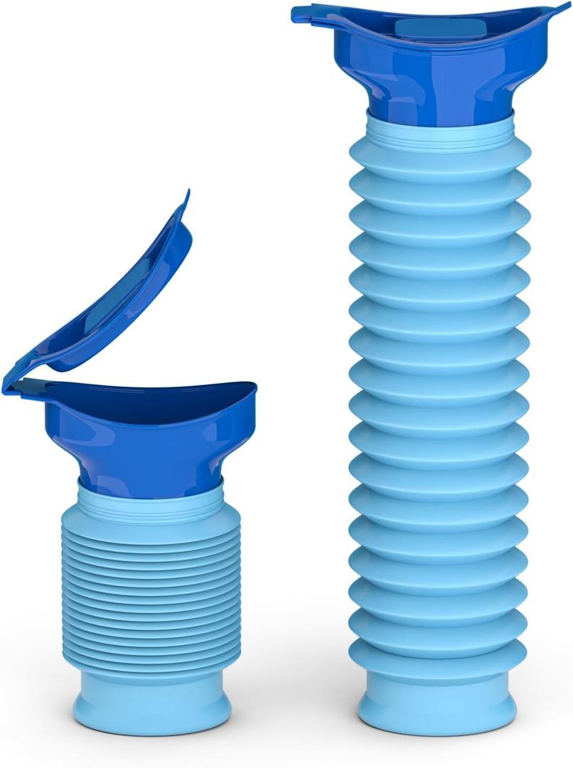 Pee Bottles for Men, Adjustable Emergency Urinal, Car Pee Bottle for Men and Women, Portable Toilet for Car, Shrinkable Personal Mobile Toilet,Urine Bottle (Blue)