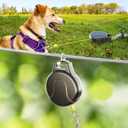 30ft Dog Tie Out Cable and Retractable Dog Leash, 2-in-1 Lead for Zipline, Aerial Run Cable Trolley Or Anchor, No Tangle Retractable Tie Out Reel for Camping Or Yard