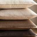 Foindtower Pack of 2, Decorative Linen Soild Throw Pillow Covers Soft Accent Cushion Case Boho Farmhouse Neutral Pillowcase for Couch Sofa Bedroom Living Room Home Decor 18 x 18 Inch Reddish Brown
