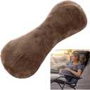1 Pc Neck Pillow for Recliner Headrest Pillow Bone Shaped Chair Plush with Adjustable Strap Neck Support and Pain Relief Curve Head Cushion for Car Travel Airplane (Brown)