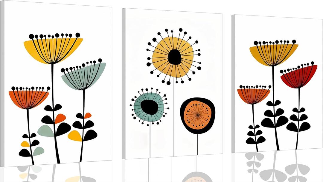 3pcs Framed Abstract Boho Floral Wall Art Vibrant Canvas Posters and Prints Modern Flower Paintings Pictures Artistic Wall Decor for Bedroom Living Room Office and Dorm Decoration 3pcs Framed Abstract Boho Floral Wall Art Vibrant Canvas Posters and Prints Modern Flower Paintings Pictures Artistic Wall Decor for Bedroom Living Room Office and Dorm Decoration