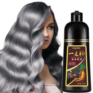 Silver Gray Hair Dye Shampoo 3 in 1 for Men & Women, Silver Hair Dye, Natural Hair Dye for Salon Home Use, Shampoo Para Canas 16.9 Fl Oz (Silver Gray)
