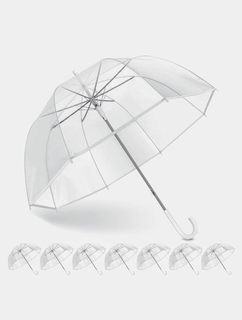 Clear Bubble Umbrella Wedding, High-Visibility Transparent Rain Umbrellas Bulk, Windproof Large Clear Umbrella, Firm and Durable, Dome Umbrellas for Wedding Bride Groom Photography Golf Outdoor