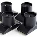 Wall Nanny Extender 4 Inch Baby Gate Extension (Made in USA) Extends Pressure Mounted Gates, Protects Walls, Stabilizes Gate - for Child Pet & Dog Gates - Works on Stairs, Protector (4 Pack) Black