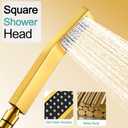 8" High Pressure Square Rain Shower Head And All Metal Handheld Shower, Equipped With 78"Hose, 3 Way Diverter Valve,Adhesive Shower Head Holder, Luxury Shower Combo