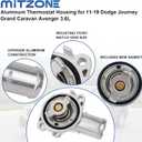 MITZONE Upgrade Aluminum Thermostat Housing Assembly Compatible with 2011-2021 Jeep Dodge RAM Chrysler 3.6L 3.2L V6 Vehicles - 200 Town & Country Avenger Grand Caravan Cherokee