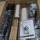 Dimmable Floor Lamp - 3 Lights Arc Floor Lamps for Living Room, 1000LM Modern Tall Standing Lamp With Beige Shades & Heavy Base, Mid Century Tree Floor Lamp for Bedroom Office, 3 LED Bulbs Included (Matte Black-Beige Linen Shades)