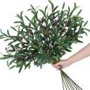 8 PCS 30" Faux Olive Branches Silk Leaves Fake Olive Tree Branches with 96 Fruits Realistic Artificial Greenery Stems for Vase Fillers Home Centerpieces Wedding Office Indoor Decor