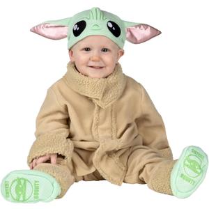 Star Wars Grogu Official Infant Deluxe Costume - Premium Quality Minky Fabric and Non-Slip Grip Booties, 12-18M