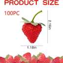 100 Pcs Fake Strawberries Fake Fruit Strawberries Lifelike Plastic Strawberries Fruit Simulation for Home Kitchen Party Decoration Photography Prop Fruit Basket Decoration