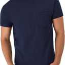 Hanes Men's Pocket T-Shirt Pack, 6-Pack, Cool & Breathable Cotton Tees, Stay-Tucked Undershirts for Men (M)