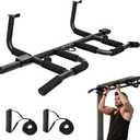 HANZO Doorway Pull Up Bar Set with Suspension Straps – Multi-Grip Chin Up Bar for Home Gym – No Screws, Strength Training Workout Bar, Door Gym Pullup Bar