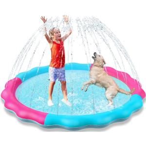Kids Dog Splash Pad Sprinkler - Jasonwell Non Slip Dog Sprinkler Pad Splash Pool Puppy Dogs Pool Summer Outdoor Water Toys Backyard Durable Splash Pad for Toddlers Kids Small Medium Large Dogs Pet