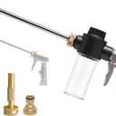 Foam Gun for Garden Hose, Car Wash Foam Gun Sprayer with 100cc/3.5oz Soap Kettle, for Dog Showing，Plants Watering, Floor Cleaning (Silver)