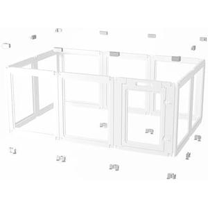 Clear Dog Playpen Connector Buckles for SOLOWINNER Dog Pen, Easy to Install and Remove Dog Playpen Attachment (23.6" H, Whole Set, Top+Bottom)