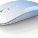 Bluetooth Wireless Mouse - (BT5.1+USB) Dual Connectivity, Quiet Click, Low Power, and 1600 DPI, Portable Cordless Mouse for Laptop, MacBook Pro/Air, iPad (Gradient Sky Blue)