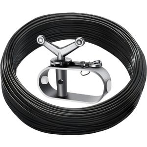 Pool Cover Cable and Winch Kit 100 Ft Heavy-Duty Pool Cover Cable with Ratchet Swimming Pools Covers Wire and Winch for Above Ground Swimming Pools Winter Covers (Black)