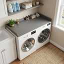 Washer Dryer Countertop, 27.5 x 54 Inch Washer and Dryer Countertop for Laundry Room Organization with Edge Wooden, Grey