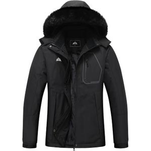 MOERDENG Women's Waterproof Insulated Ski Jacket Warm Winter Snow Coat | Windproof, Waterproof, Detachable Hood, Zipper Pockets, Breathable, Ideal for Skiing Snowboarding Hiking