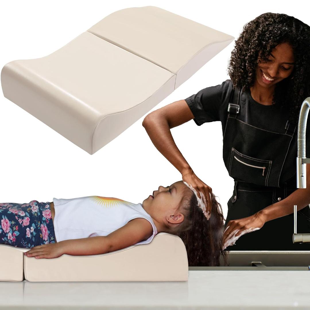 BALAPET Hair Washing Station for Kids,Shampoo Foam Mat for Children Ergonomic Comfortable Support Hair Washing Mat on Sink Portable Foldable Shampoo Buddy Basin Essentials, Patent Pending (Beige)