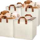 GRANNY SAYS Storage Cubes, 11x11 Cube Storage Bins with Metal Frame, Collapsible Cube Storage Organizer, Fabric Cubby Bins for Shelves, Closet, Ivory, 4 Pack