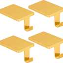 4 Pcs Gold Christmas Metal Stocking Holders, Non-Slip Heavy Duty Mantle Hangers Weighted Iron Hooks for Fireplace Tabletop Shelf Xmas Holiday Decoration