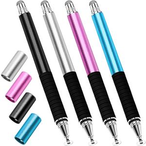 Capacitive Stylus Pen (Pack of 1, 2 in 1 Precision Series), Fibre Tips Universal Touch Screens Stylist, Fine Point Disc Touchscreen Pencil Compatible for iPhone/iPad/Android/Tablet
