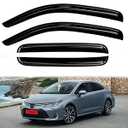 DimFlux Rain Guards for 2019-2024 Honda Civic Sedan Side Window Wind Deflector fit 19-24 Civic 4 Doors Visors Shades Tape On Out Channel 4PC Set