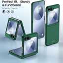 4 x GooseBox for Samsung Galaxy Z Flip 6 Case with Screen Protection,Z Flip 6 Slim HD Clearly Case Ultra-Thin Anti-Scratch Shockproof Phone Case(Green)