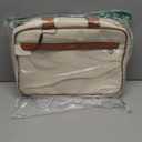 Telena Travel Toiletry Bag for Women with Hanging Hook, Water-resistant Cosmetic Bag Travel Organizer for Accessories, Toiletries, Shampoo (Beige with Brown)