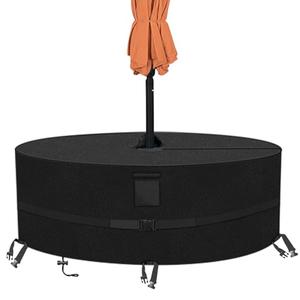 Kovshuiwe Round Patio Table Cover with Umbrella Hole - 70" Dia x 23.6" H Heavy Duty Waterproof 600D Oxford Fabric Outdoor Lawn Patio Furniture Covers (Cover Size，NOT Table Size)