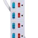 KMC 6 Outlet Power Strip with Multi-Outlet Independent Switches, Overload Protector,4-Foot Cord