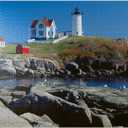 MyPuzzle Nubble Lighthouse At Cape Neddick, York Beach, Maine, USA - Premium 1000 Piece Jigsaw Puzzle for Adults