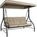 Garden Winds Replacement Canopy Compatible with Best Choice 3-Person Hammock Swing - Standard 350 (Beige)