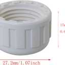 10PCS 1/2 Inch White Female Adapters with Black Washers Tube End Plug Fitting for Pipeline Maintenance
