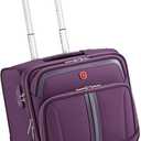 ROPLUS Underseat Carry-On Luggage Lightweight Rolling Tote Bag with 4 Spinner Wheels (Purple, 16-Inch)